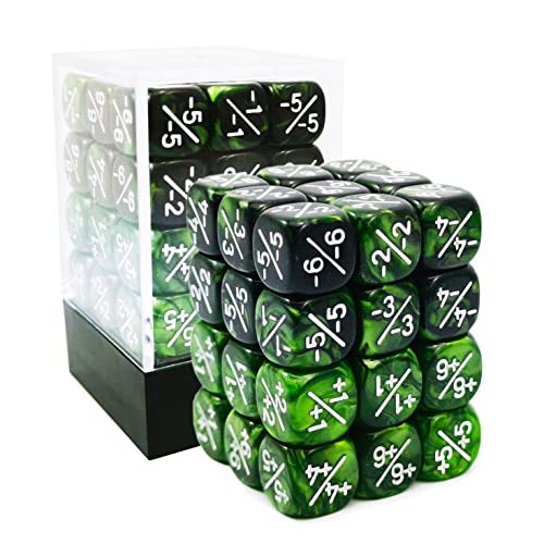 BESCON 36pcs 12mm Marble Green Gemini Green Dice Counters Set Small Token Dice Compatible with MTG CCG Card Games - Image 1