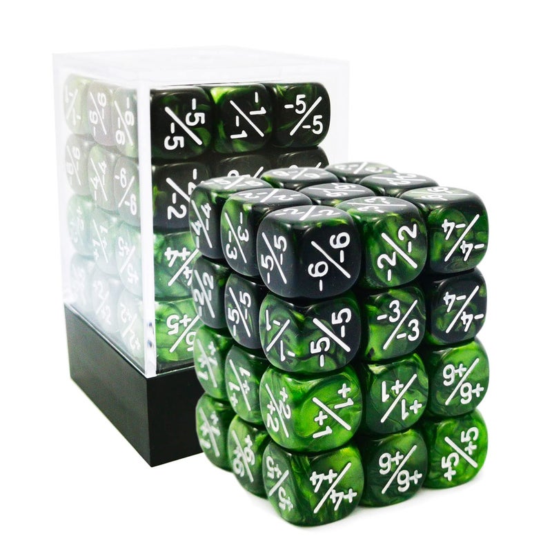 BESCON 36pcs 12mm Marble Green Gemini Green Dice Counters Set Small Token Dice Compatible with MTG CCG Card Games - Image 3