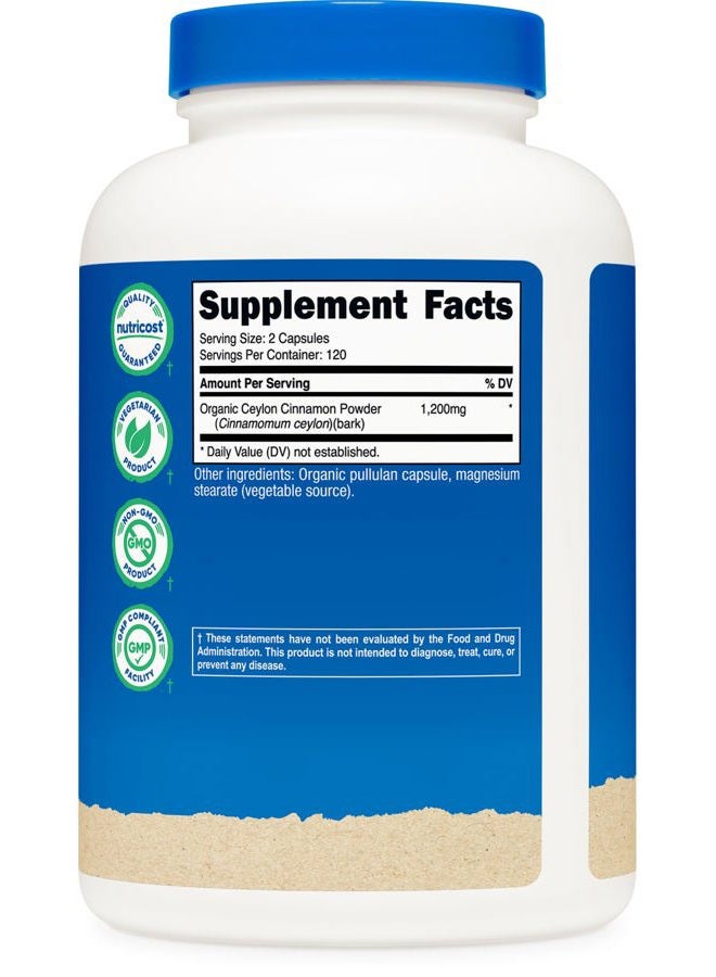 Nutricost Cinnamon Capsules (240 Capsules) 1200mg per Serving - Gluten-Free - Image 5