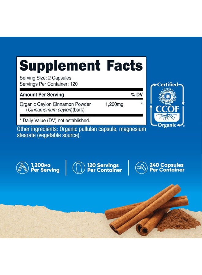 Nutricost Cinnamon Capsules (240 Capsules) 1200mg per Serving - Gluten-Free - Image 2