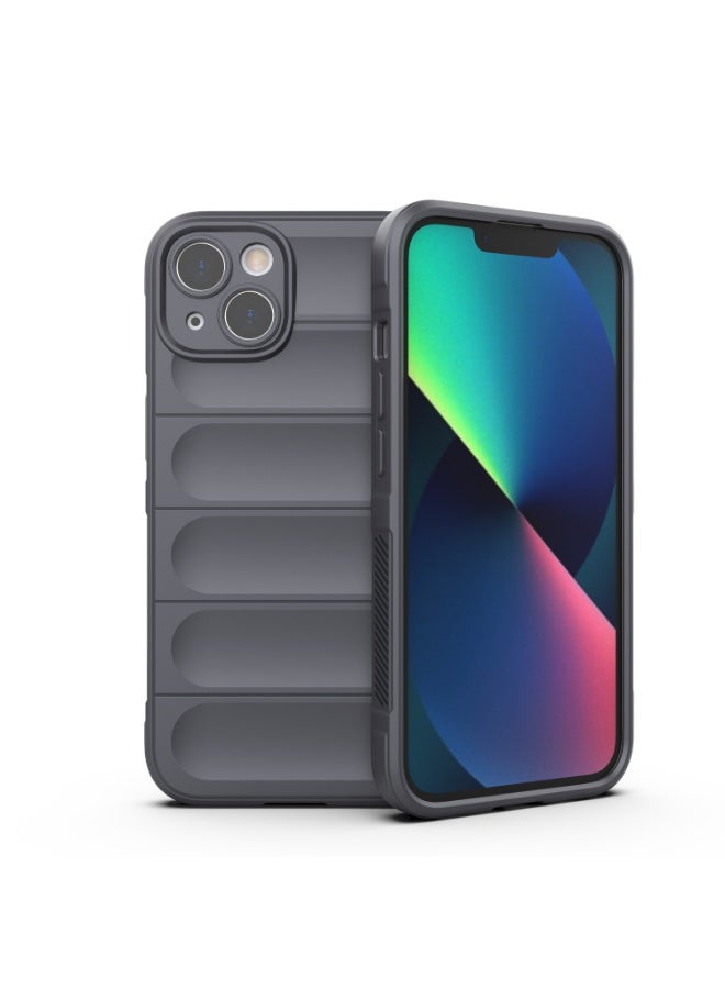 جراب خلفي من السيليكون بحماية ممتازة متوافق مع هاتف iPhone 15 جراب Magic Shield المقاوم للصدمات مع حماية للكاميرا (رمادي غامق)