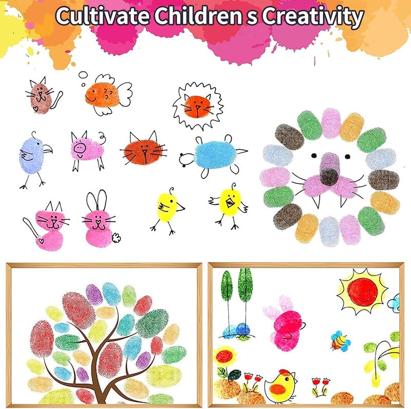 MoloTAR Craft Large Ink Pad Stamps Partner DIY Color,8 Colors Hexagon Rainbow Finger Ink pad for Kids - Image 5