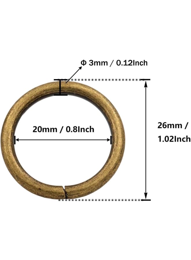 3/4'' Metal O-Ring Buckle Connector Round Loops Non Welded for Bags Webbing Purse and Belt Straps, Bronze, of 50  - Image 2