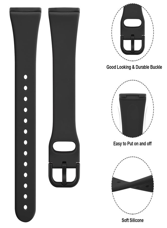 Vanjua Slim Band Compatible with Fitbit Sense 2 / Sense Bands, Fitbit Versa 4 / Versa 3 Bands Women, Soft Silicone Replacement Strap for Fitbit Sense 2 / Versa 4 Smart Watch (Black) - Image 4