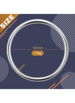 Hotop 4 Inch Metal O Ring Seamless Welded Oring Multipurpose 304 Stainless Steel Rings Smooth Round Ring For Hanging Flower Basket Crafts 8 X 100 Mm 2 Pieces  - Image 2