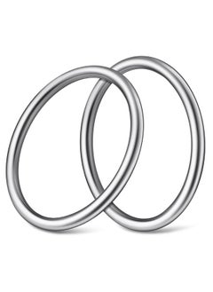 Hotop 4 Inch Metal O Ring Seamless Welded Oring Multipurpose 304 Stainless Steel Rings Smooth Round Ring For Hanging Flower Basket Crafts 8 X 100 Mm 2 Pieces  - Image 1