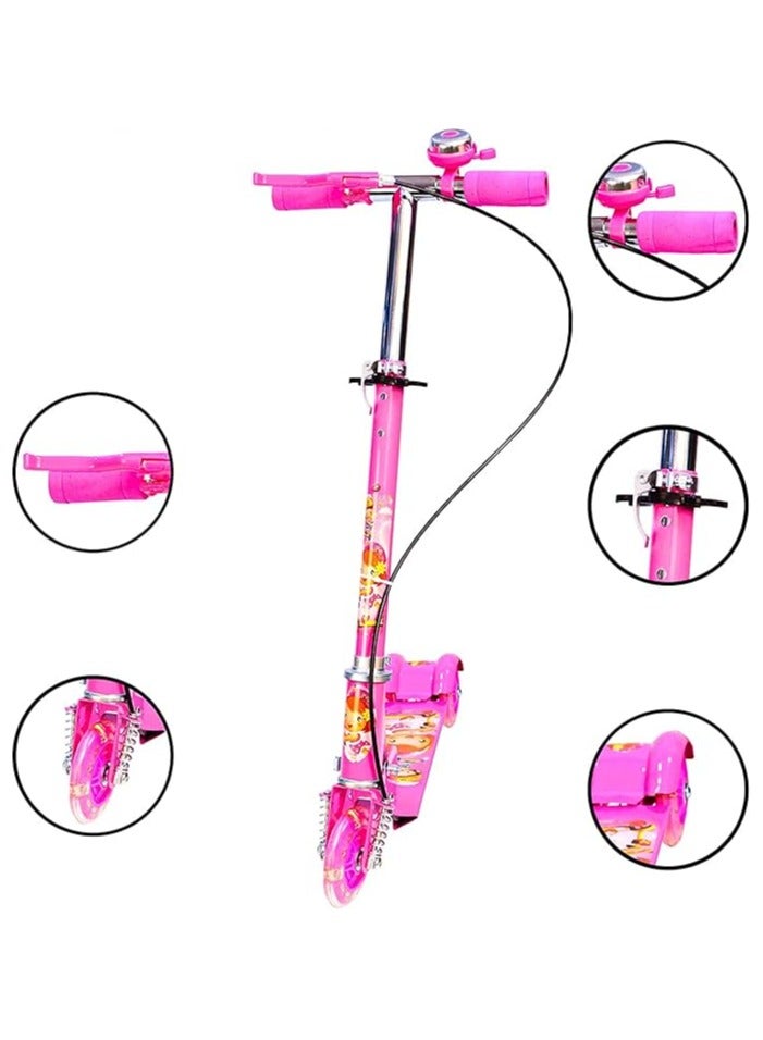 Generic Ozoy Road Runner Kick Scooter for Kids Ages 3-14 Years Old Boy Girl with 3 Wheel LED Lights, Adjustable Level Handlebar & Foldable Design & Lean-to-Steer  - Image 2