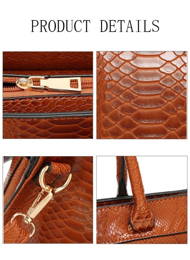 DUNISO - Womens Elegant Purses and Handbags Shoulder Bag Large Capacity Ladies Designer Satchel Messenger Tote Bag Crossbody Bag for Ladies Brown - Image 1