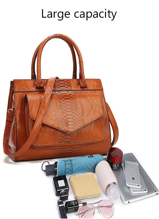 DUNISO - Womens Elegant Purses and Handbags Shoulder Bag Large Capacity Ladies Designer Satchel Messenger Tote Bag Crossbody Bag for Ladies Brown - Image 1