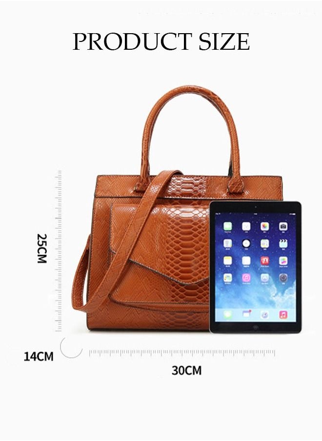 DUNISO - Womens Elegant Purses and Handbags Shoulder Bag Large Capacity Ladies Designer Satchel Messenger Tote Bag Crossbody Bag for Ladies Brown - Image 1