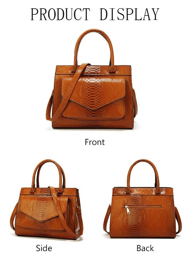 DUNISO - Womens Elegant Purses and Handbags Shoulder Bag Large Capacity Ladies Designer Satchel Messenger Tote Bag Crossbody Bag for Ladies Brown - Image 1