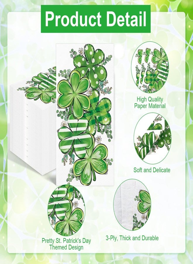 IANFEPH 100PCS St. Patrick's Day Paper Napkins 3 Ply Disposable Hand Towels for Bathroom Shamrock Guest Napkins Green Lucky Clover Dinner Napkins for Spring Holiday Dinner Saint Patrick Party Supplies - Image 3