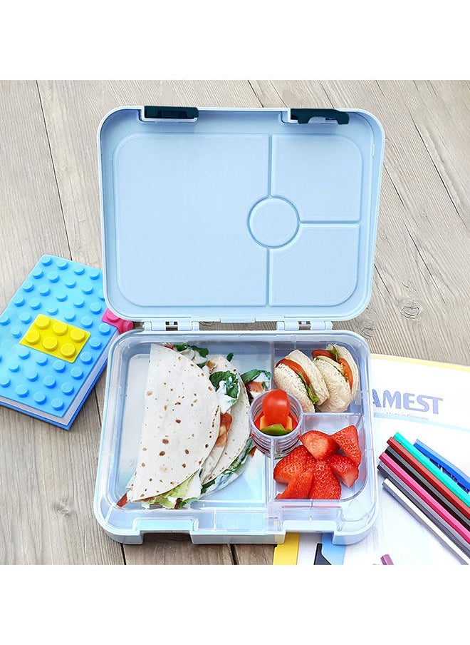 Eazy Kids 4 Compartment Bento Lunch Box With Sandwich Cutter Set - Shark Blue  - Image 3