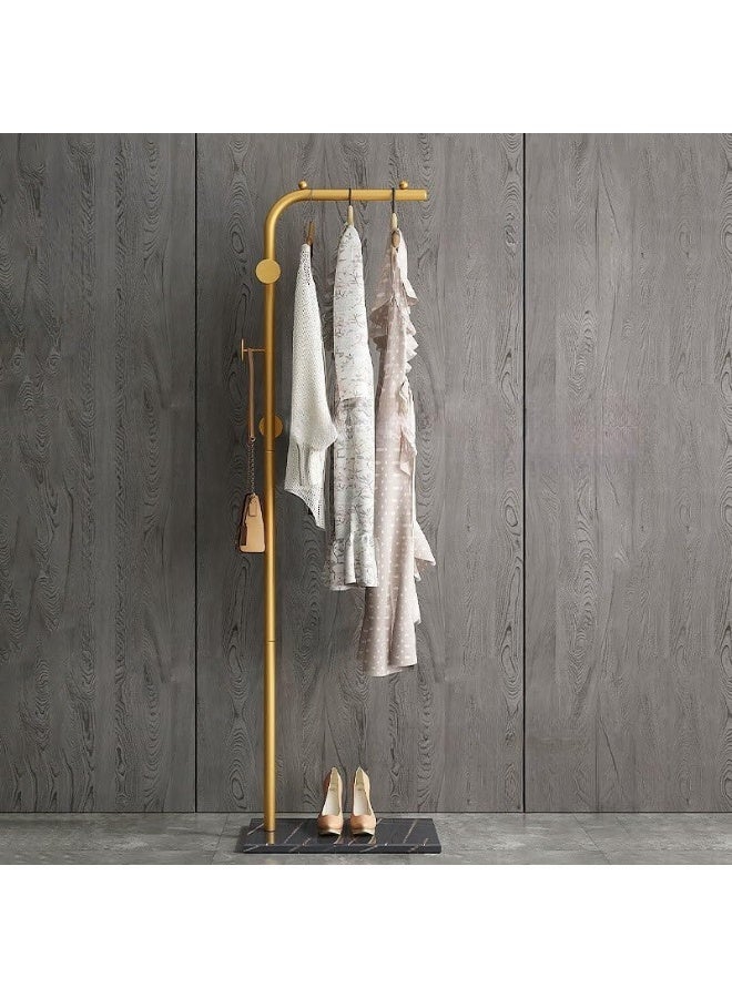 Old_Feller Modern Metal Coat Rack Freestanding ,Coat Stand With 3 Hooks,Perfect for Bedroom, Living Room, Office & Dining. Easy to Clean, Stylish & Durable, Gold&Black - Image 1