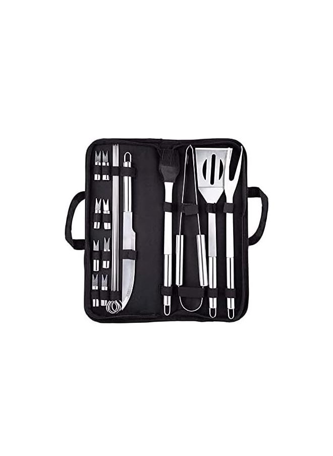 Gulfdealz Bbq Accessories Grill Tools Set, Pemium Barbecue Grill Utensils Set In Aluminum Case Outdoor Barbecue Grilling Kit For Camping Party And Picnic Stainless Steel Silver (16 Pack)  - Image 2