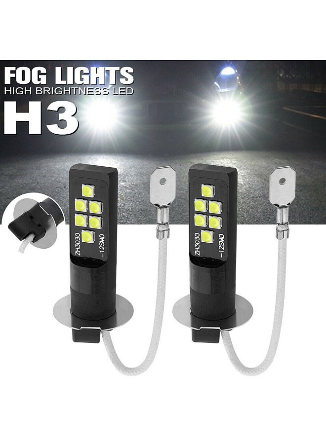 Generic Car LED Fog lights, 80W Pair Headlight Bulbs, H3 LED Bulb, 6000-6500K DRL Driving Lamp  - Image 1