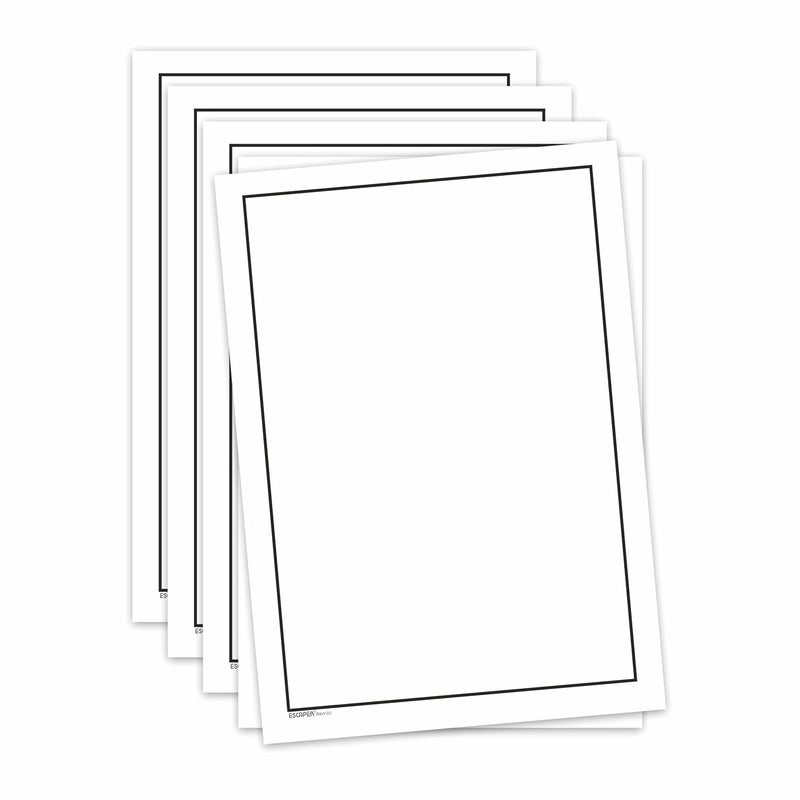ESCAPER أوراق A4 ذات حافة أنيقة بسيطة، 90 جرام ورق أبيض، ورق بتصميم حافة غير مخطط بحجم A4، مناسب للطابعات، مثالي للشهادات، الحرف، الرسائل والمشاريع - Image 1