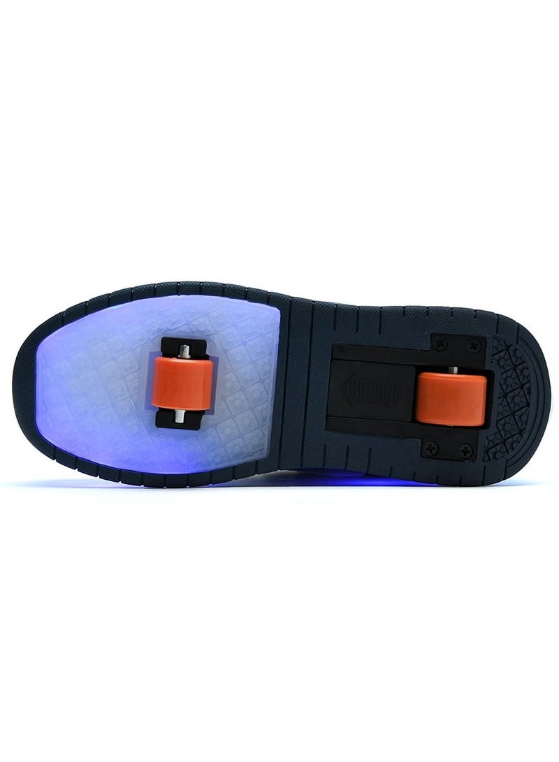 OHAHO Kids Roller Skates Shoes - New Upgraded with Wheels LED Light Color Shoes Shiny Roller Skates Skate Shoes Simple Kids Gifts Boys Girls The Best Gift for Party Birthday Christmas Day(Blue)  - Image 5