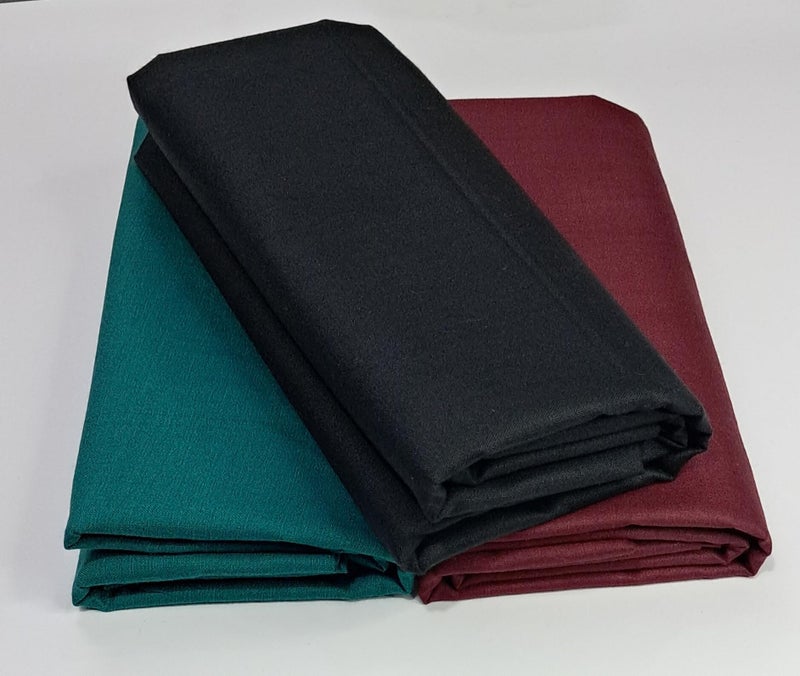 MAMRAJ Men's Premium Unstitched Cotton Blend || 2.5m || Fabric for Shirt ( Formal, Casual Wear.) Set of 3 Shirt (Maroon, Sea Green, Black), Solid - Image 5