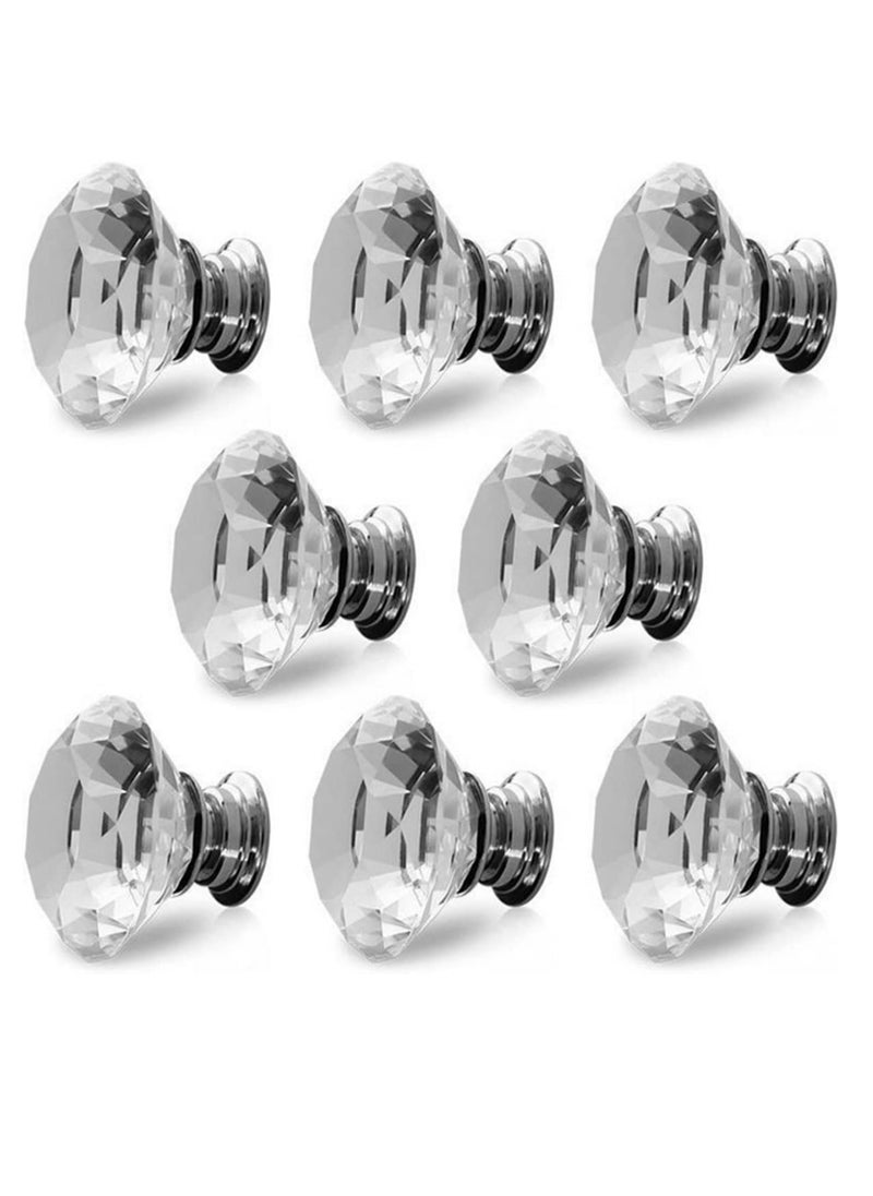Oasisgalore 6 PCS 40MM Clear Crystal Glass Door Knobs Kitchen Cabinet Drawer Knobs with Screws for Home Office  - Image 1