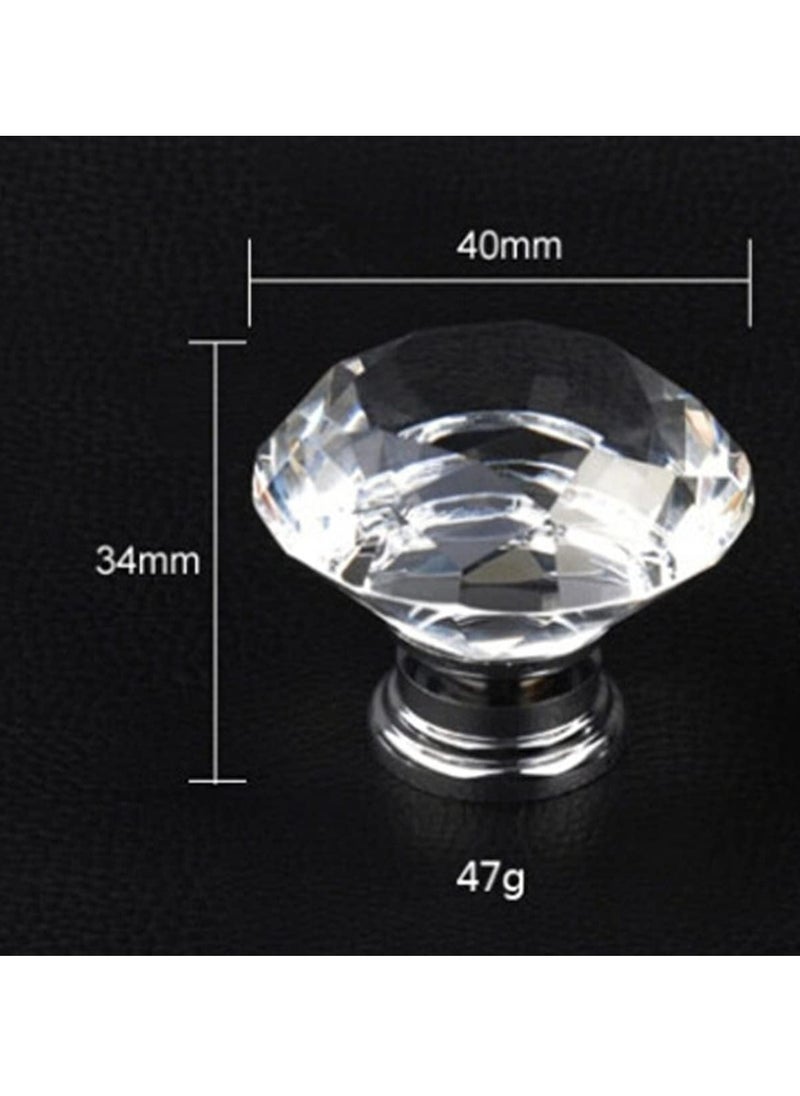 Oasisgalore 6 PCS 40MM Clear Crystal Glass Door Knobs Kitchen Cabinet Drawer Knobs with Screws for Home Office  - Image 5