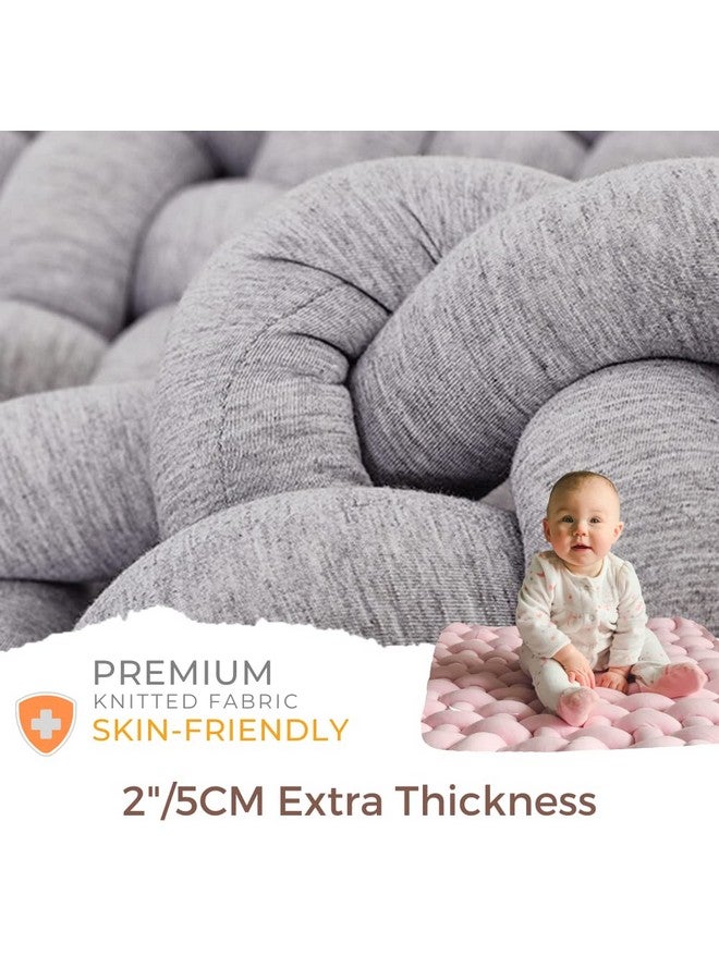 Wonder Space Knotted Braided Plush Mat, Baby Infant Newborn Sleeping Tummy Time Playing Nursery Rug Knot Floor Cushion, Handmade Pure Soft Fabric, Fashion Cute Toddler Children Room Decor, Beige - Image 3