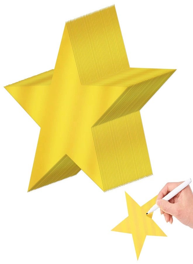 Lecferrarc 40 Pcs Metallic Star Cutouts Double Printed Paper Stars Decoration for Wedding Movie Night Party Supplies Bulletin Board Classroom Wall Decorations (Gold) - Image 1