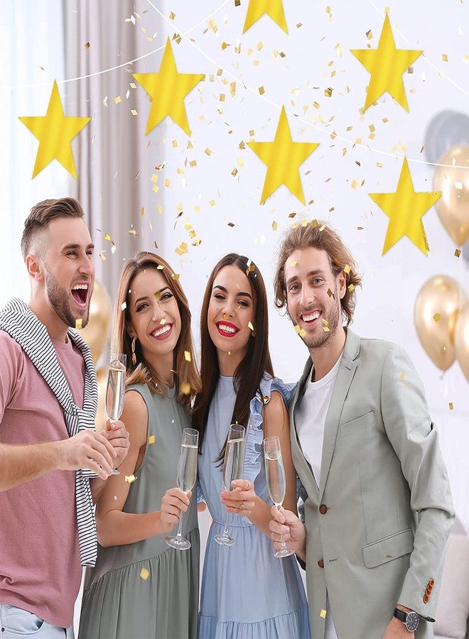 Lecferrarc 40 Pcs Metallic Star Cutouts Double Printed Paper Stars Decoration for Wedding Movie Night Party Supplies Bulletin Board Classroom Wall Decorations (Gold) - Image 5