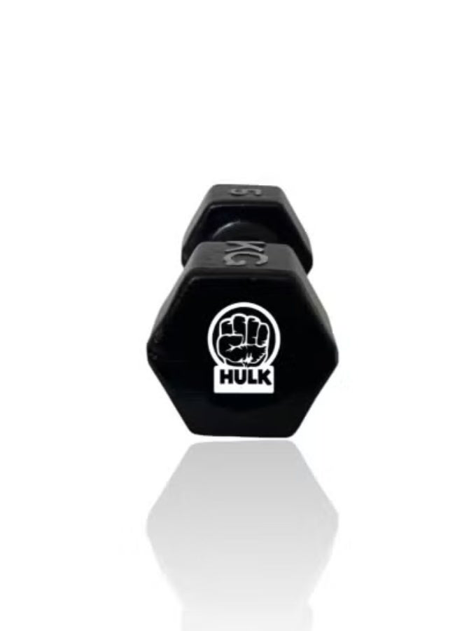 HULK Dumbbell Set 3KG - Solid Shiny Rubber (2 Pieces) - Image 3