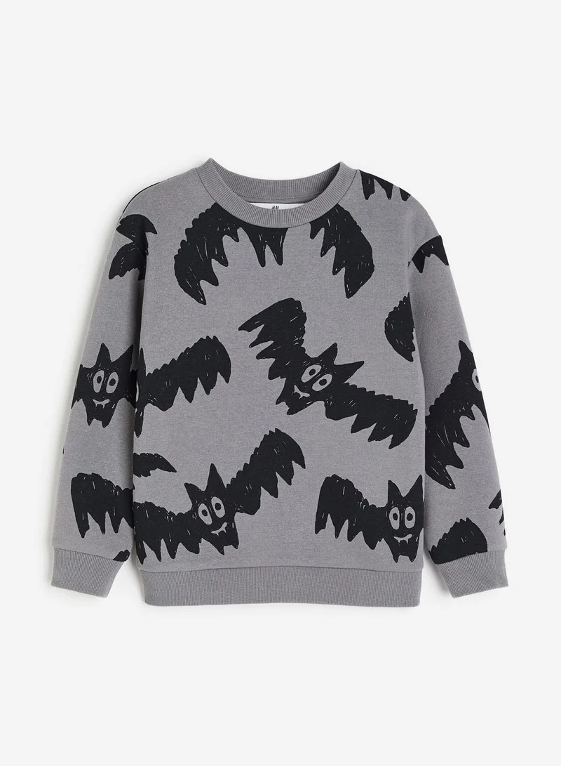 H&M Kids Graphic Round Neck Sweatshirt