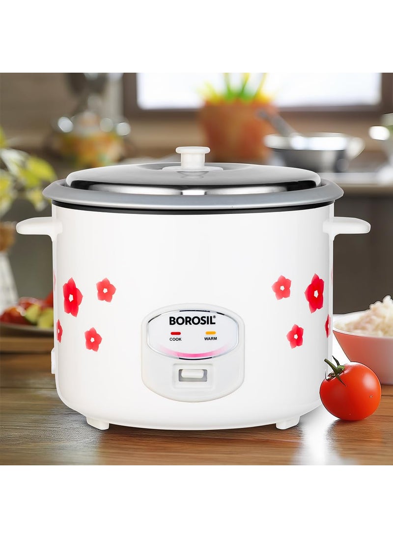 BOROSIL Borosil Pronto Dual 28 L Electric Rice Cooker with 2 Pot 1000W Keep Warm Feature with Indicator Display Anti Skid Rubber Feet Cook Boil Noodles Rice Upma Idli Dhokla 2 Years Warranty  - Image 1