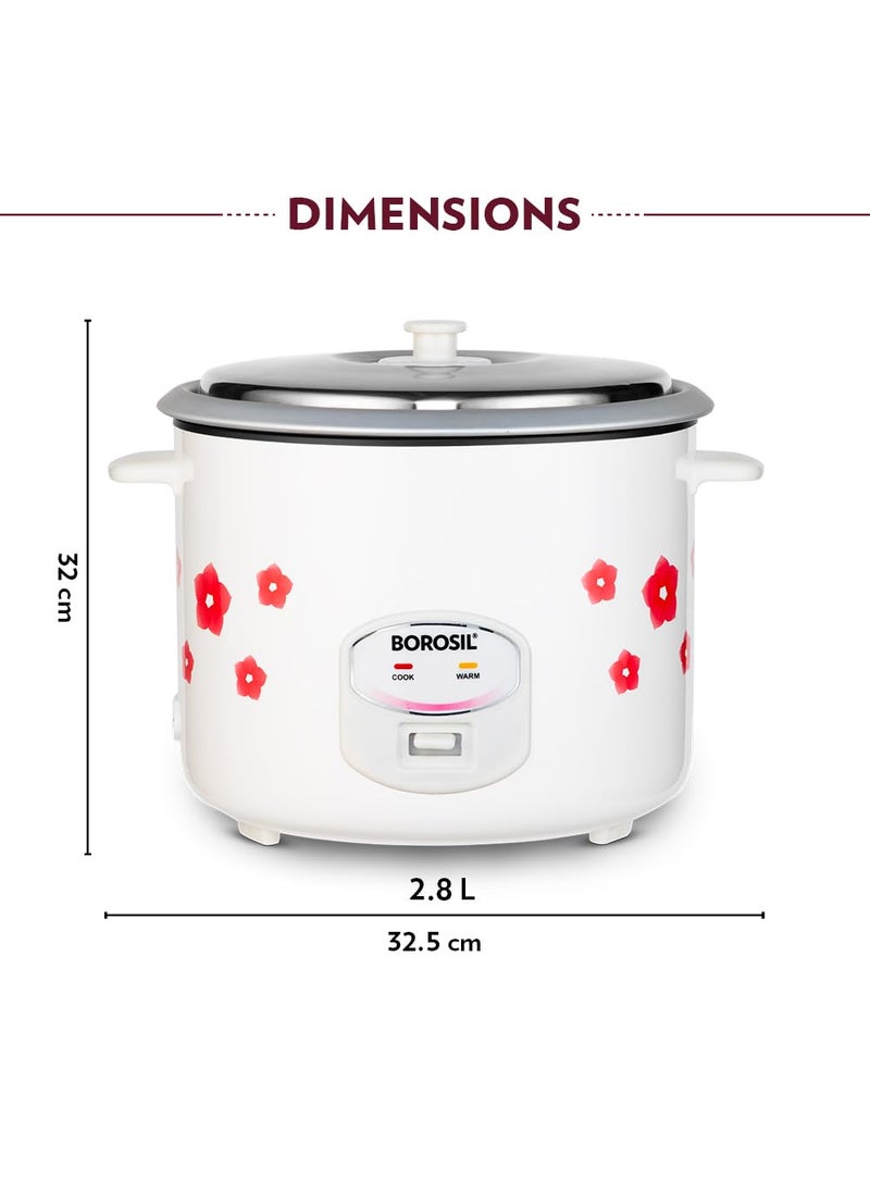 BOROSIL Borosil Pronto Dual 28 L Electric Rice Cooker with 2 Pot 1000W Keep Warm Feature with Indicator Display Anti Skid Rubber Feet Cook Boil Noodles Rice Upma Idli Dhokla 2 Years Warranty  - Image 3
