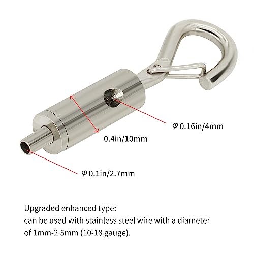 YQL Portable Hook & Eye Turnbuckle Tension for 1/16-3/32 Galvanized /304/316 Stainless Steel Cable Guide Wire Rope light hanging Suspension Accessories Pack-6 - Image 3