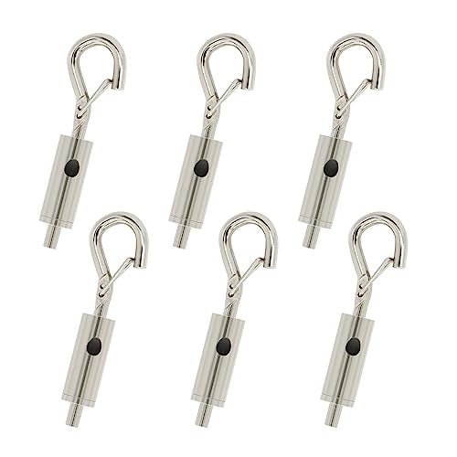 YQL Portable Hook & Eye Turnbuckle Tension for 1/16-3/32 Galvanized /304/316 Stainless Steel Cable Guide Wire Rope light hanging Suspension Accessories Pack-6 - Image 1