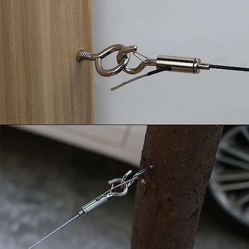 YQL Portable Hook & Eye Turnbuckle Tension for 1/16-3/32 Galvanized /304/316 Stainless Steel Cable Guide Wire Rope light hanging Suspension Accessories Pack-6 - Image 5
