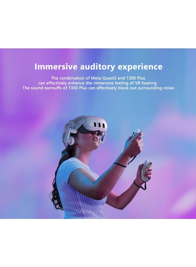 Compatible with Meta Quest 3 Headset VR Accessories Comfort Over-Ear Virtual Reality Headset, 1 pair of Noise-Cancelling VR Over-Ear Sound Headset  - Image 4