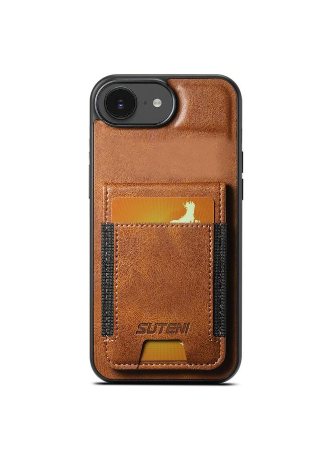 Suteni Case For iPhone 16e H03 Oil Wax Leather Wallet Stand Back Phone Case - Image 1