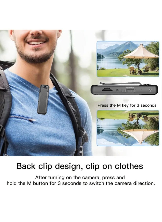 Mini Meeting Recorder 1080P Portable Body Camera with Audio and Video Recording, Wearable Clip-On Design, 180° Rotatable Wide Angle Lens, HD Anti-Shake, USB Plug and Play for Phone  PC - Image 2