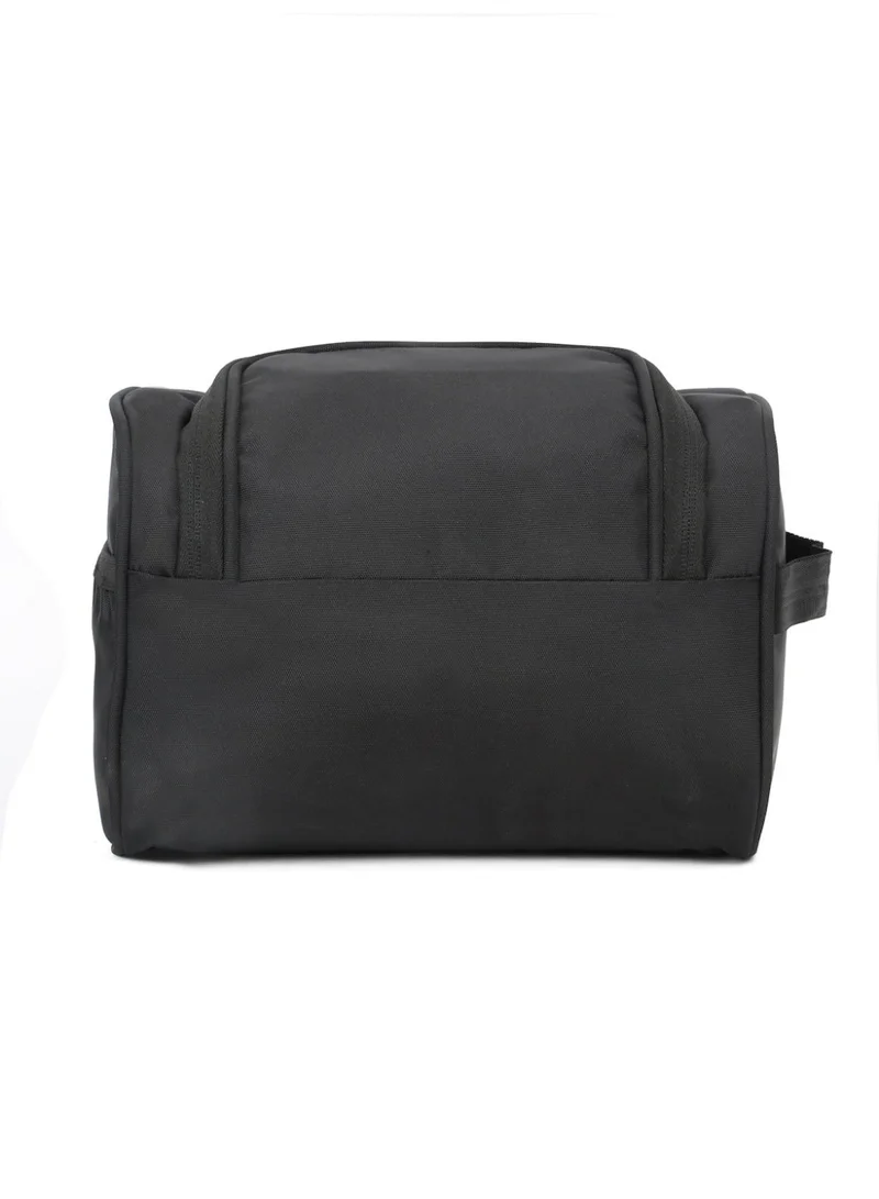 Teakwood Black Teakwood Essentials Black Travel Toiletry Bag | Large Capacity Wash Bag for Men & Women | Water-Resistant | Multi-Compartment | Hanging Hook | Durable Easy-to-Clean Grooming Organizer | Ideal for Travel, Gym & Bathroom Use  | Best Price UAE