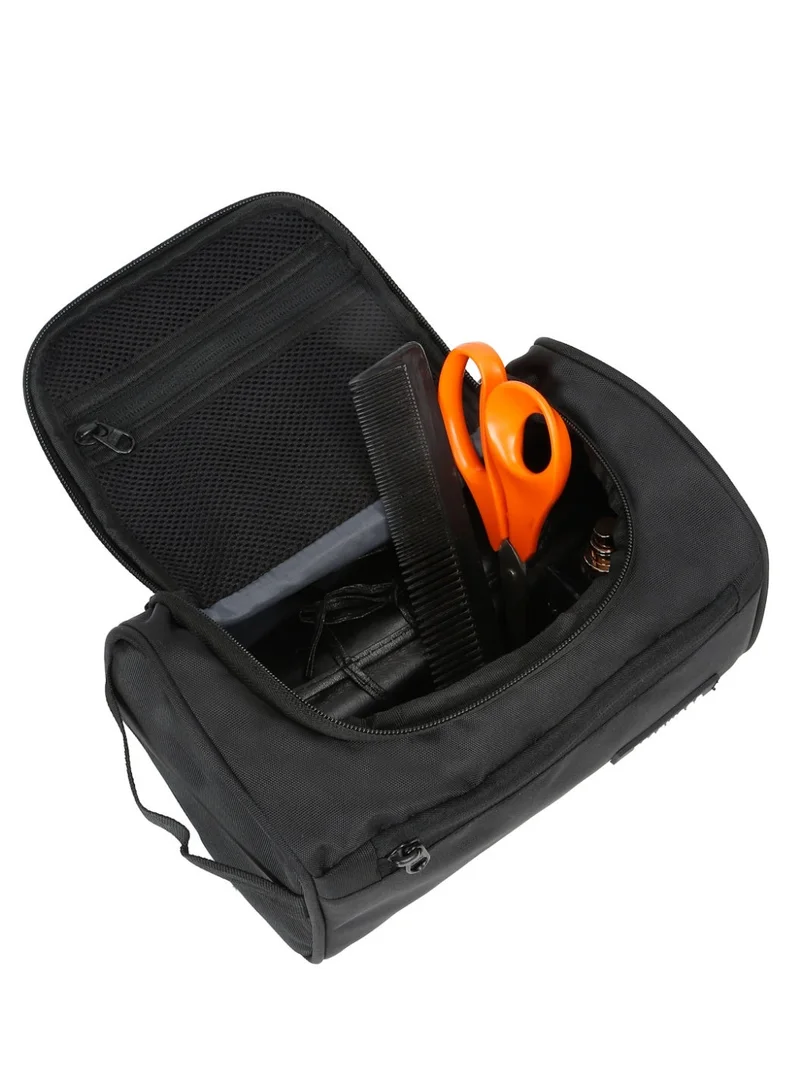 Teakwood Black Teakwood Essentials Black Travel Toiletry Bag | Large Capacity Wash Bag for Men & Women | Water-Resistant | Multi-Compartment | Hanging Hook | Durable Easy-to-Clean Grooming Organizer | Ideal for Travel, Gym & Bathroom Use  | Best Price UAE