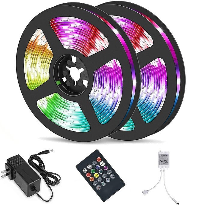 3 METER RGB STRIP LIGHT WITH 24 BUTTON REMOTE SELF ADHESIVE COMPLETE STRIP LIGHT WITH KIT RGB BACKLIT TV KIT CEILING LIGHT STRIP MULTICOLOR