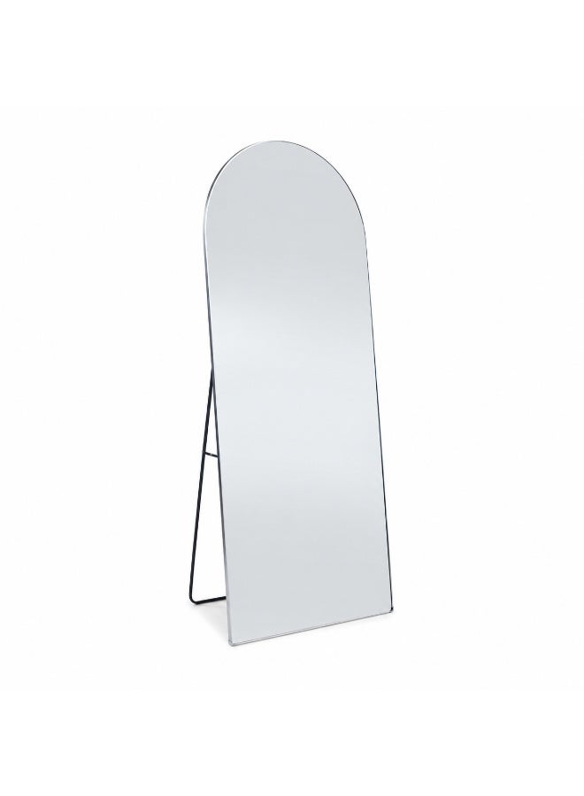 alsaada home Full-Length Free Standing Floor Mirror with Wheels & Metal Frame, 160x50 cm - SILVER - Image 1