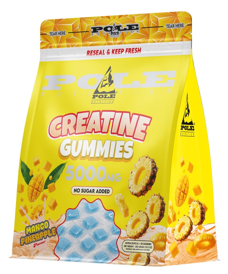 POLE NUTRITION Creatine Gummies 5000mg - Muscle Strength & Performance (Mango Pineapple) - Image 1