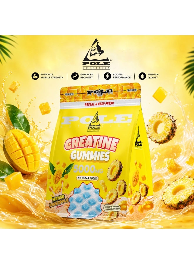 POLE NUTRITION كرياتين غوميز 5000mg - قوة العضلات والأداء (مانجو أناناس) - Image 3