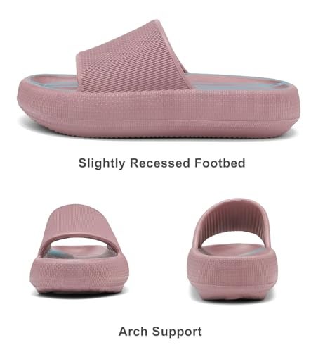 Haifago Pillow Slippers for Women Cushion Feather Recovery Cloud Ssndals, House Bathroom Slides Indoor Outdoor EVA Foam Slide Comfort Quick Drying - Image 3