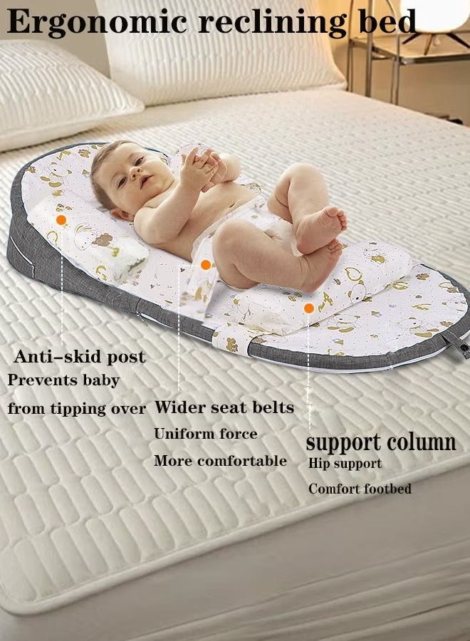 Aissiora Adjustable Nursing Pillow for Breastfeeding Infant Anti-Spit Milk Slope Mat Adjustable Baby Wedge Lounger  Multi-Functional and Multi-Layer Posture Support Pillow - Image 3