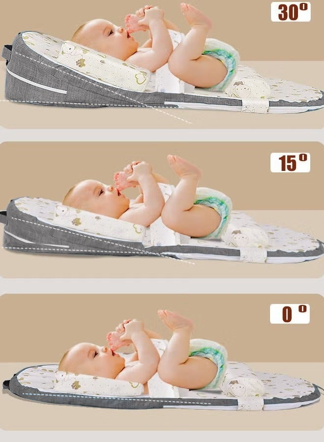 Aissiora Adjustable Nursing Pillow for Breastfeeding Infant Anti-Spit Milk Slope Mat Adjustable Baby Wedge Lounger  Multi-Functional and Multi-Layer Posture Support Pillow - Image 5