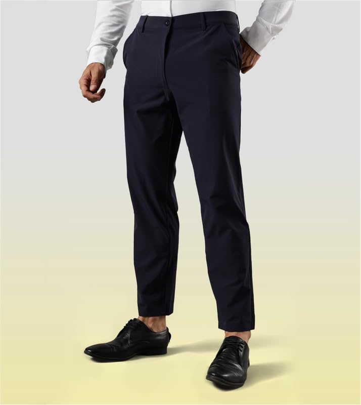 BLUE TYGA Ultimate Office Joggers for Men | Comfortable Tailored Fit Trousers for Office or Casual Wear | Wrinkle Resistant & Quick Dry Blue - Image 2