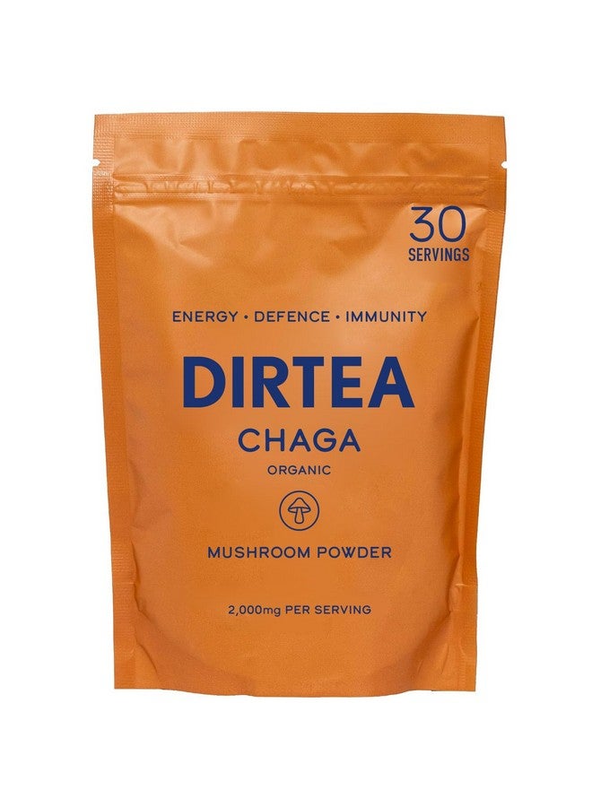 DIRTEA Chaga Mushroom Powder | 2,000mg / Serving | Organic, Vegan & Non GMO | Coffee Alternative & Immune Support | High Strength Supplement | 60g - 30 Servings - Image 1