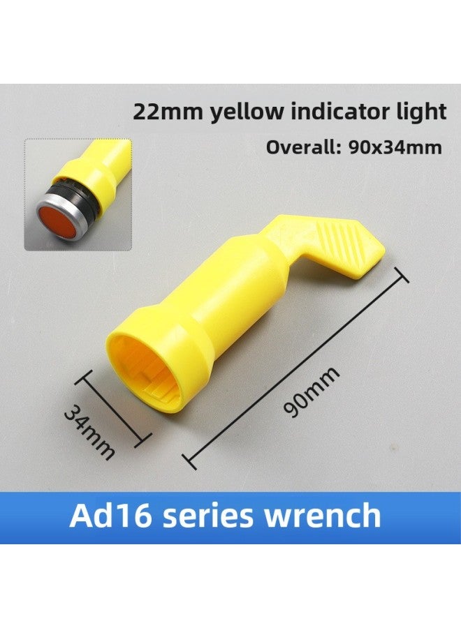 Installation Wrench AD16 Signal Indicator LA38 Handle Fastening 12/19/22MM Metal Switch Button Tool-Color:22mm Yellow Indicator Lamp (for Upgraded Signal Lamp)  - Image 1